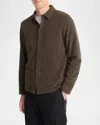 Vince Men's Sueded Jersey Casual Button-down Shirt In Night Moss