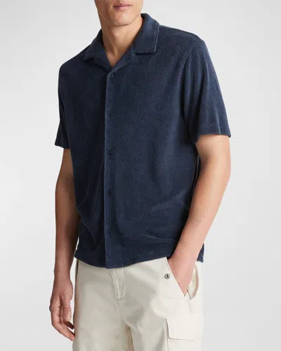 VINCE MEN'S TERRY TOWELING CAMP SHIRT