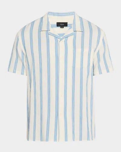 Vince Cabana Stripe Cotton & Linen Camp Shirt