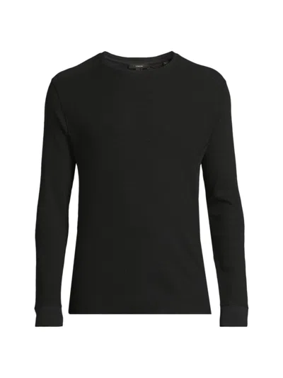 Vince Men's Thermal Crewneck Long-sleeve T-shirt In Black