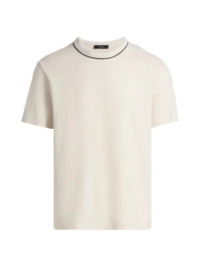 Vince Men's Tipped Crewneck Pima Cotton T-shirt In Neutral
