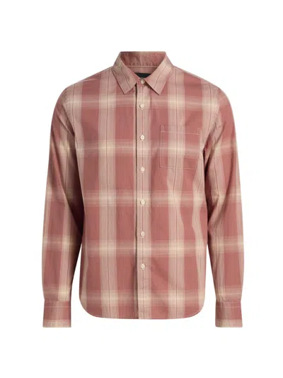 Vince Townes Plaid Cotton Button-up Shirt In Pink