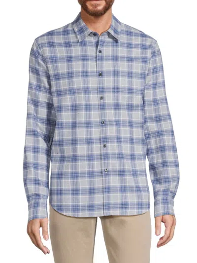 Vince Vineyard Plaid Shirt In Blue