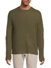 Vince Men's Waffle Knit Wool-blend Sweater In Green