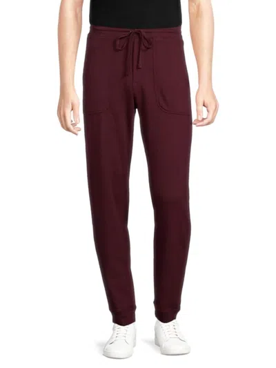 Vince Men's Washed Patch-pocket Joggers In Deep Wine