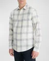 Vince West Coast Plaid Button-up Shirt In Classic Cream/evenin
