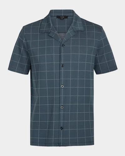 VINCE MEN'S WINDOWPANE CHECK CAMP SHIRT