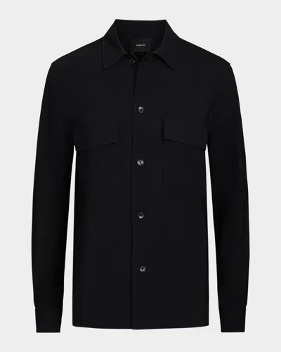 Vince Men's Wool-blend Two-pocket Shirt Jacket In Black