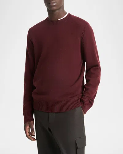 Vince Men's Wool-cashmere Crew Sweater In Malbec