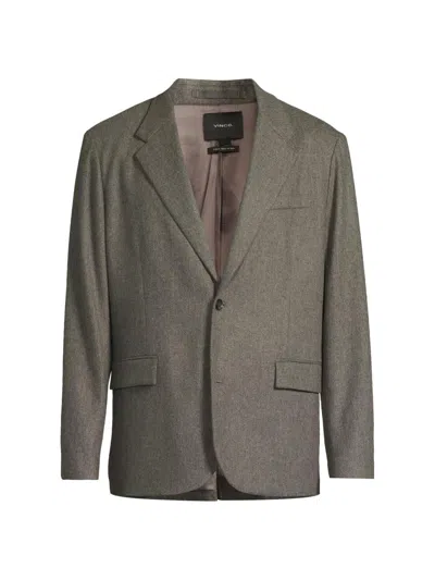 Vince Men's Wool Flannel Single-breasted Blazer In Gray
