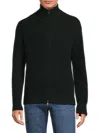 Vince Men's Wool Piqué Zip-front Cardigan In Black