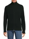 Vince Men's Wool Piqué Zip-front Cardigan In Black