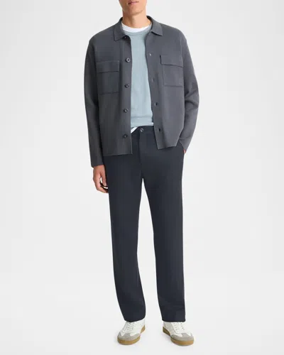 Vince Men's Wool Straight-leg Dress Pants In Coastal Blue