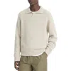 Vince Cashmere Textured Donegal Sweater In White