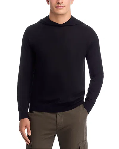 Vince Merino & Cashmere Pullover Hoodie In Black