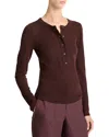 Vince Merino Wool Henley In Cherry Night