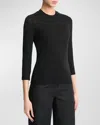 Vince Crewneck Wool Top In Black