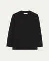 Vince Crewneck Wool Top In Black