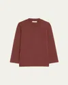 Vince Merino Wool 3/4-sleeve Shirt In Dark Rosewood