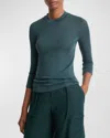 Vince Crewneck Wool Top In Marine Pine