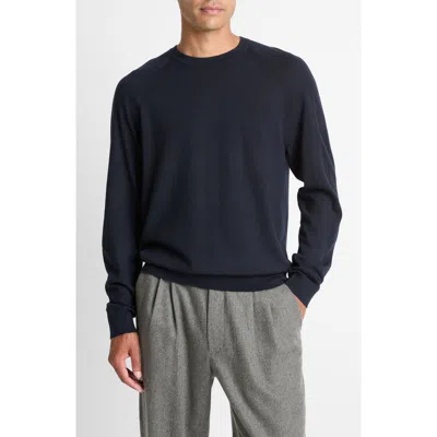 Vince Merino Wool & Cashmere Crewneck Sweater In Blue