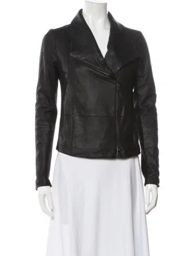 Pre-owned Vince Merino Wool Biker Jacket In Gray