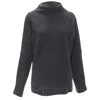Vince Merino Wool Cashmere Blend Ribbed Knit Mock Neck Oversized Sweater In Grey