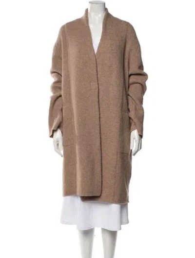 Pre-owned Vince Merino Wool Coat In Brown