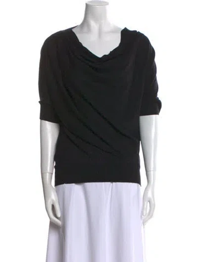 Pre-owned Vince Merino Wool Cowl Neck Sweater In Black
