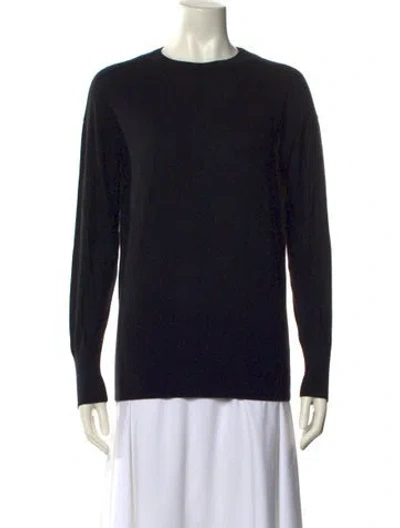 Pre-owned Vince Merino Wool Crew Neck Sweater In Black