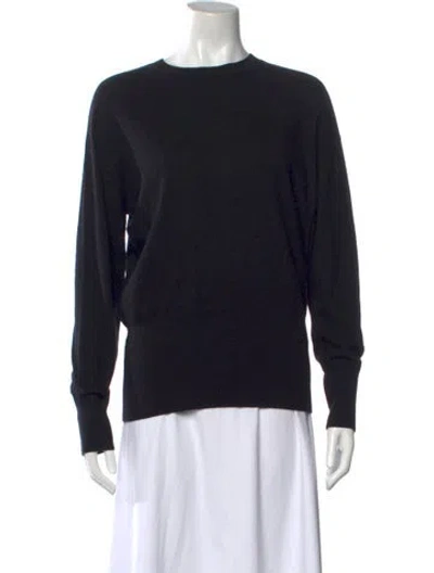 Pre-owned Vince Merino Wool Crew Neck Sweater In Black