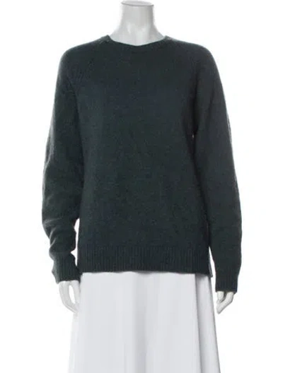 Pre-owned Vince Merino Wool Crew Neck Sweater In Blue