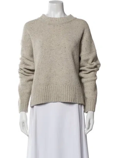 Pre-owned Vince Merino Wool Crew Neck Sweater In Gray
