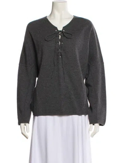Pre-owned Vince Merino Wool Crew Neck Sweater In Gray