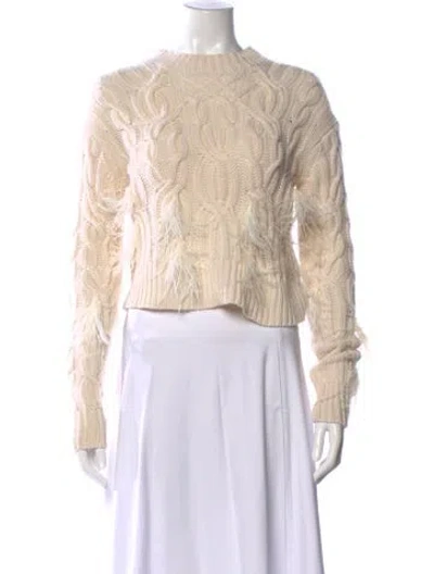 Pre-owned Vince Merino Wool Crew Neck Sweater In Neutral
