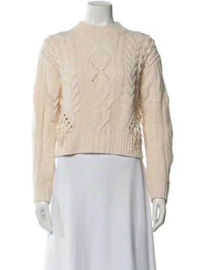 Pre-owned Vince Merino Wool Crew Neck Sweater In Neutral