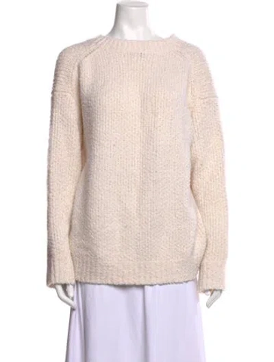Pre-owned Vince Merino Wool Crew Neck Sweater In Neutral