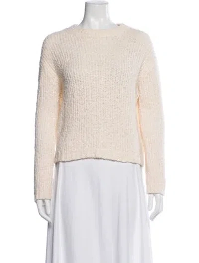 Pre-owned Vince Merino Wool Crew Neck Sweater In White