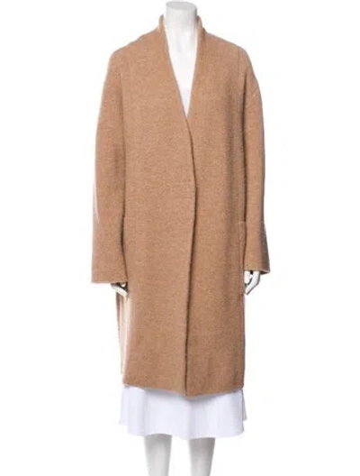 Pre-owned Vince Merino Wool Faux Fur Coat In Neutral