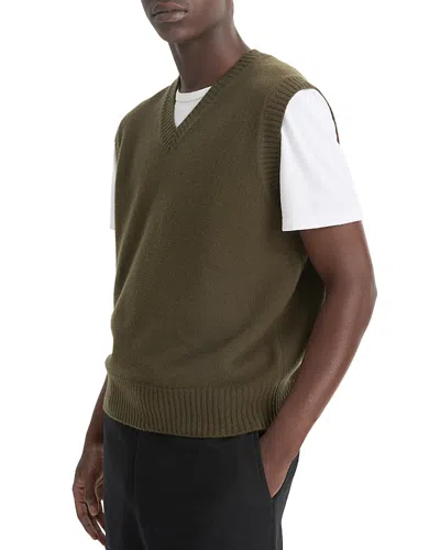 Vince Felted Merino Wool Vest In Light Night Moss