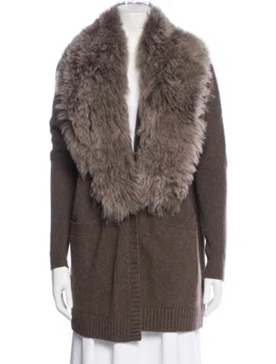 Pre-owned Vince Merino Wool Jacket In Brown