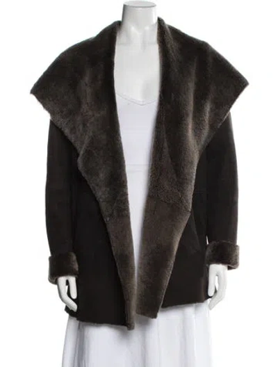 Pre-owned Vince Merino Wool Jacket In Brown
