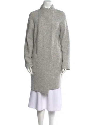 Pre-owned Vince Merino Wool Mock Neck Sweater In Gray