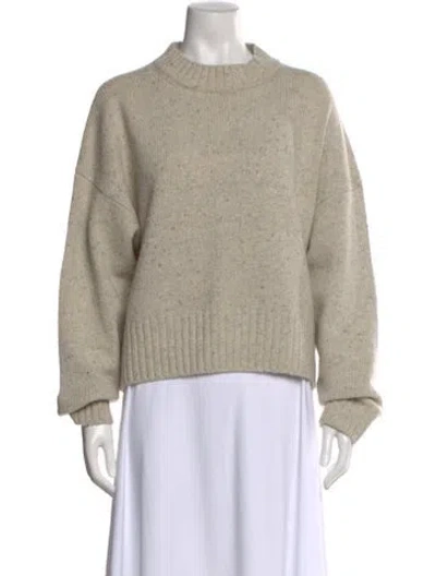 Pre-owned Vince Merino Wool Mock Neck Sweater In Neutral