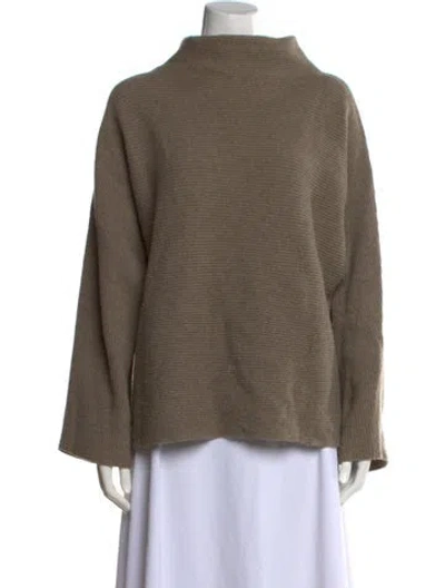 Pre-owned Vince Merino Wool Mock Neck Sweater In Neutral
