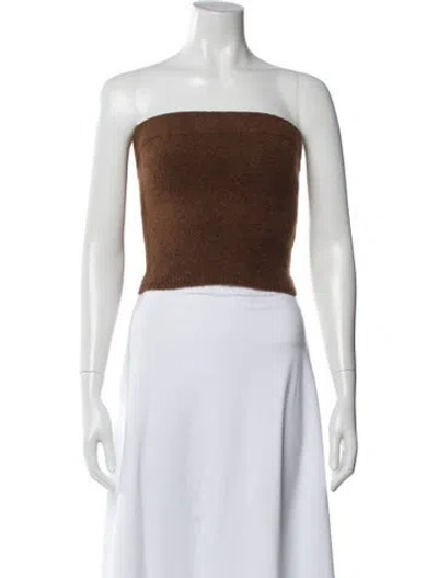 Pre-owned Vince Merino Wool One-shoulder Sweater In Brown