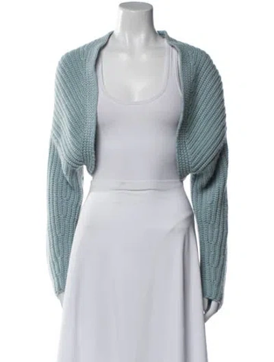 Pre-owned Vince Merino Wool Open Front Sweater In Blue
