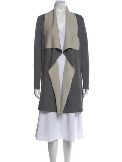 Pre-owned Vince Merino Wool Open Front Sweater In Gray