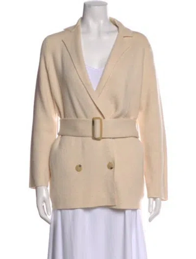 Pre-owned Vince Merino Wool Open Front Sweater In Neutral