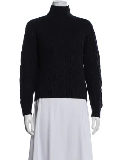 Pre-owned Vince Merino Wool Patterned Sweater W/ Tags In Blue